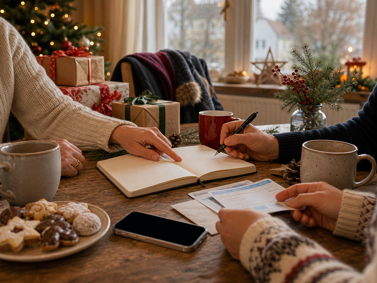Planungsszene zu Erster Weihnachtstag mit Urlaubstagen, Schulferien und Reise in Deutschland