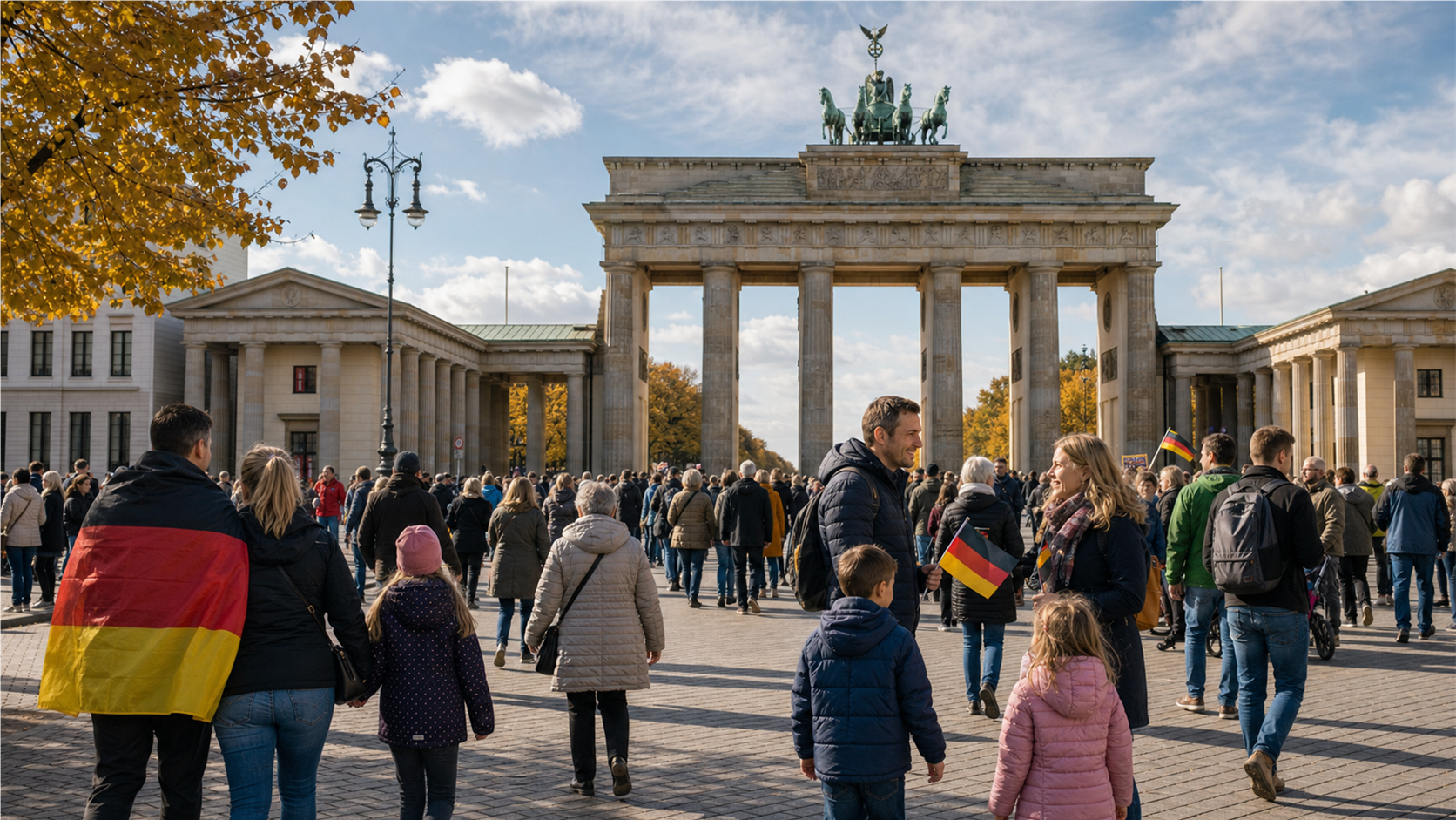 Berlin autumn city scene on German Unity Day